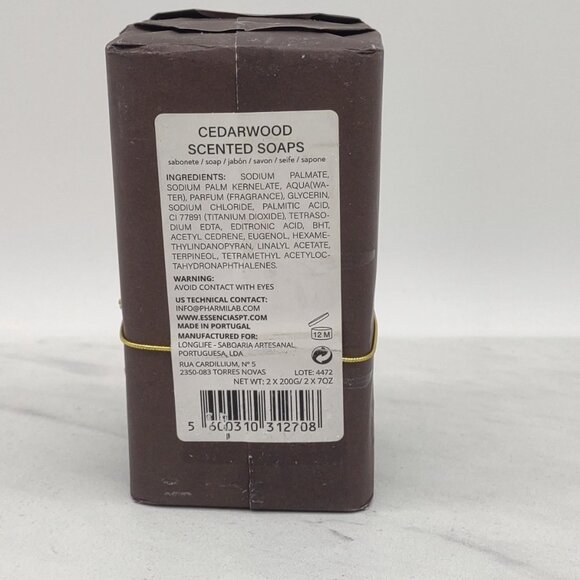 Scented Bar Soap Cedarwood Triple Milled Made In Portugal - 2x 7 oz - Picture 2 of 10